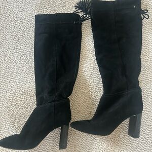 Kate Spade Black Suede Heeled Boots